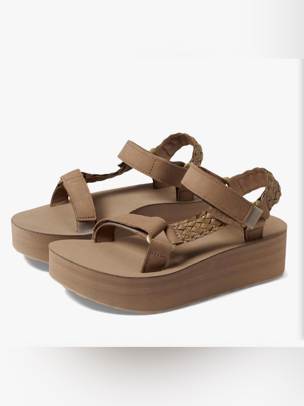 TEVA Flatform Interweave Boho Platform Sandals‎ Womens 7 Caribou Tan